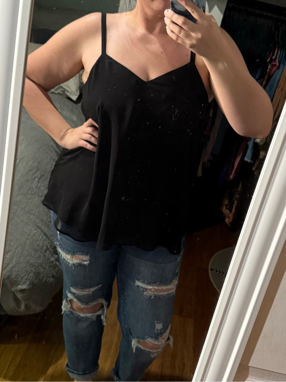 Plus Size Black Flowy Layering Cami | Torrid